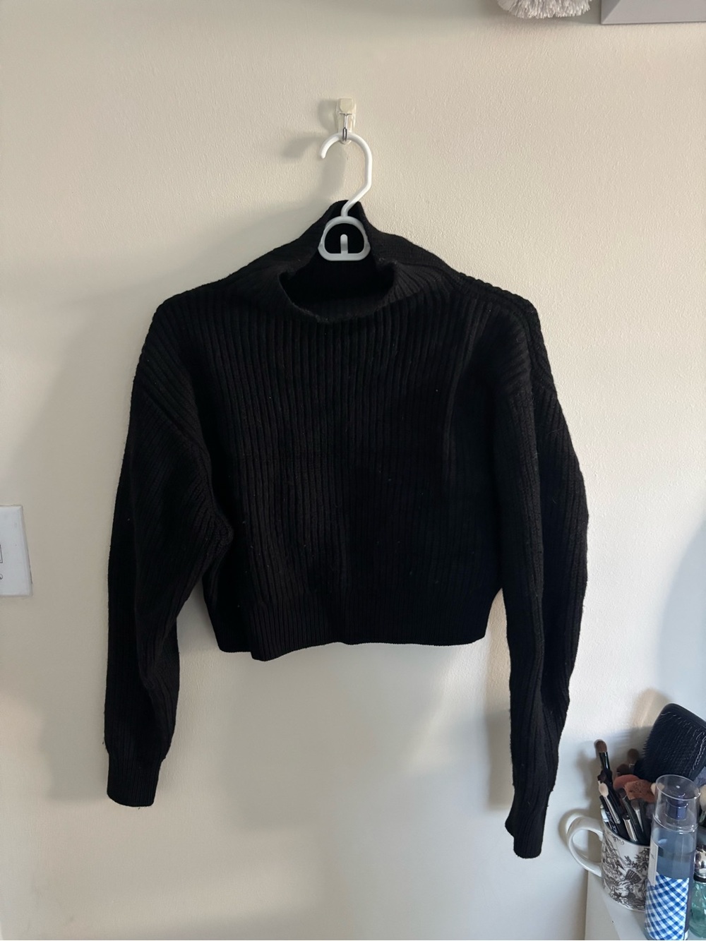 Wilfred Black Ribbed Turtleneck Sweater